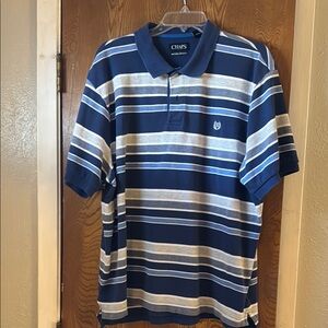 Chaps Men's Blue Striped Polo Shirt